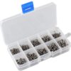 VIPMOON 500pcs Fishing Hooks High Carbon Steel with Plastic Box