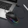 Wired Mouse, Jelly Comb Optical Gaming Mice with Silent Clicking and RGB Backlight for PC Computer Laptop, 1600 DPI, Black