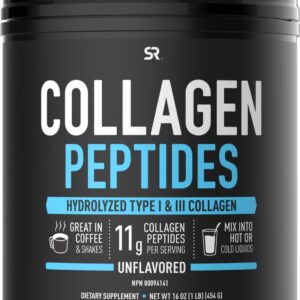 Sports Research Pure Hydrolyzed Collagen Peptides, Dietary Supplement, Grass Fed, 16 Oz