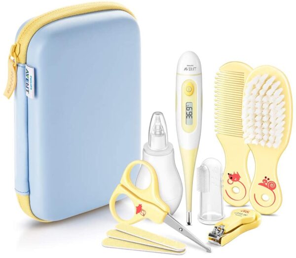 Philips Avent All Baby Care Essentials Set Including Digital Thermometer, Nasal Aspirator, Nail and Hair Care - SCH400/00