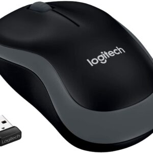 Logitech M185 Wireless Mouse USB for PC Windows, Mac and Linux, Grey And Black with Ambidextrous Design