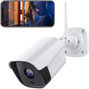 Victure Security Outdoor Camera 1080P Weatherproof WiFi CCTV Camera with Night Vision, Two Way Audio, Motion Detection, Outdoor Camera Compatible with IOS/Android