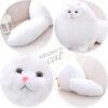 Winsterch Cuddly Cat Soft Toy Stuffed Cat Teddy Plush Animal Toy,Kids Birthday Baby Doll,White Cat Soft Toy (White, 30 CM)