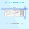 Bluetooth Keyboard for Mac, Jelly Comb KUS015G-2 Multi-Device Wireless Keyboard Full Size Ultra Slim UK QWERTY Specially for Apple OS/iOS Systems, White and Silver