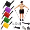 Resistance Bands Set, 11 Pcs Fitness Equipment Set Exercise Bands with Door Anchor, Handles, Storage Bag, Legs Ankle Straps Resistance Tube for Home Workouts, Physical Therapy and Resistance Training