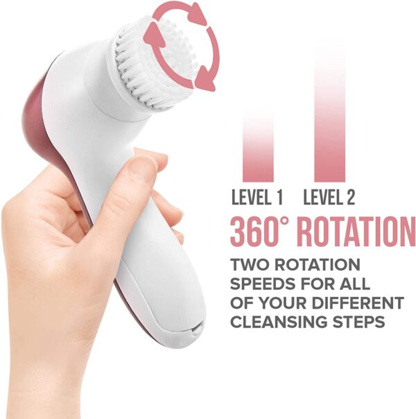 7 IN 1 ELECTRIC FACIAL FACE SONIC SPA CLEANSING BRUSH SKIN BEAUTY CARE CLEANSER WITH POUCH (ROSE GOLD)