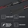 2020 New-Generation Fishing Rod, Volcanic Red Cross -Wrap & Luminous Tip Design, Telescopic Fishing Rod Tournament Quality, Born To Be Fishing Gifts (Gift box include)