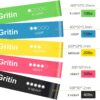 Gritin Resistance Bands, [Set of 5] Skin-Friendly Resistance Fitness Exercise Loop Bands with 5 Different Resistance Levels - Free Carrying Case Included - Ideal for Home, Gym, Yoga, Training