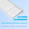 Bluetooth Keyboard for Mac, Jelly Comb KUS015G-2 Multi-Device Wireless Keyboard Full Size Ultra Slim UK QWERTY Specially for Apple OS/iOS Systems, White and Silver