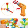 Drill Design Puzzle Construction Toys - Electric Drill Screwdriver Play Tool Building 2D 3D Models Blocks Assembly DIY STEM Educational Creative Set 237 Pieces Kit With Storage Box For Children Kids