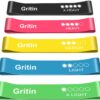 Gritin Resistance Bands, [Set of 5] Skin-Friendly Resistance Fitness Exercise Loop Bands with 5 Different Resistance Levels - Free Carrying Case Included - Ideal for Home, Gym, Yoga, Training