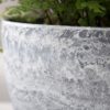 La Jolíe Muse Flower Pot Large Garden Planters 19CM Pack 2 Outdoor Indoor, Outdoor Planters with Drain Hole (Marble) Grey