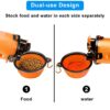 MATT SAGA Portable Pet Water Bottle and Food Container for Travel 2-in-1 Dual Chamber Bottle with 2 Collapsible Bowls Dogs Cats Feeder Water Food Bottle Outdoor Travel (Orange)