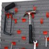 DURHAND 54 Pcs On-Wall Tool Equipment Holding Pegboard Home DIY Garage Organiser DIY w/ 50 Pegs 2 Shelves