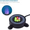 Eshen LED Aquarium Fish Tank Air Stone Light, Multi-Colored Air Bubble Stone Disk for Fish