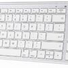 Bluetooth Keyboard for Mac, Jelly Comb KUS015G-2 Multi-Device Wireless Keyboard Full Size Ultra Slim UK QWERTY Specially for Apple OS/iOS Systems, White and Silver