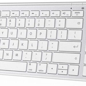 Bluetooth Keyboard for Mac, Jelly Comb KUS015G-2 Multi-Device Wireless Keyboard Full Size Ultra Slim UK QWERTY Specially for Apple OS/iOS Systems, White and Silver