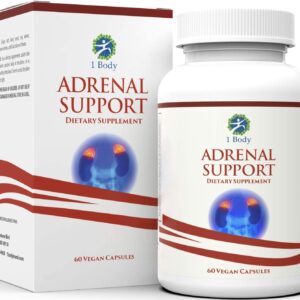 Adrenal Support - (Vegetarian) - A Complex Formula containing Vitamin B12, B5, B6, Magnesium, Ginger Root Extract, Astragalus Root, Schizandra Berry, Licorice & More - 30 Day Supply