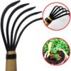 Hand Rake,Portable Digging Tool Mini Steel Rake For Garden Transplanting Tool