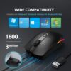 Wired Mouse, Jelly Comb Optical Gaming Mice with Silent Clicking and RGB Backlight for PC Computer Laptop, 1600 DPI, Black