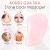 Arclogy Rose Quartz Jade Roller and Gua Sha Scraper Set UK Design Beauty Tool, Anti Ageing, Neck Massage, Natural Green Slimming Massager