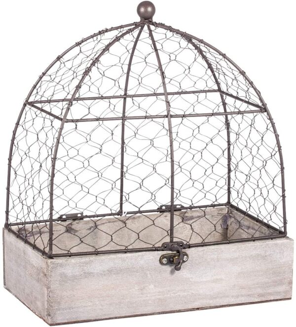 Rayher 46347000 Decorative Aviary, Vintage Bird Cage for Wedding, Crafts and Home Decoration, 25x14x29cm