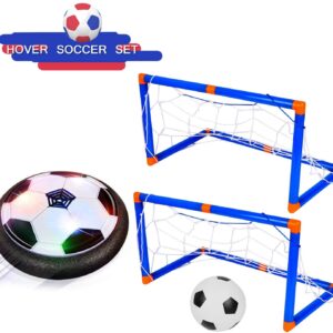 Kids Toys Hover Soccer Ball, Air Power Soccer Ball Football with LED Lights, Children Toys Training Football Indoor Outdoor with 2 Gates, Indoor Outdoor Training Football Sports Toy Gift for Boys