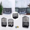 Wenxiaw Budgie Cage Skirt Bird Cage Net Cover Bird Cage Seed Catcher Parrot Cage Cover Stretchy Bird Cage Skirt Ventilate Tidy Birdcage Cover Skirt Guard Dustproof Bird Cage Accessories Black (Medium)
