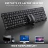 Wireless Keyboard and Mouse Combos, Jelly Comb 2.4G Wireless Keyboard Mouse Full Size with 12 Multi-Media Keys and Auto Sleep for Windows/Computer/PC/Laptop/Desktop-Black