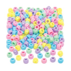 Baker Ross Pastel Beads Value Pack (Pack of 600) Perfect For Kids Jewellery, Keychain and Bag Dangler Making