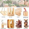 Hamster Chew Toys, Gerbil Rat Guinea Pig Chinchilla Chew Toys Accessories, Natural Wooden Dumbbells Exercise Bell Roller Teeth Care Molar Toy for Rabbits Bird Bunny