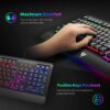 Gaming Keyboard UK, VicTsing Ultra-Slim All-Metal Frame USB Wired Keyboard with Comfortable Wrist Rest, Rainbow LED, 12 Multimedia Shortcut Keys, 19-Key Anti-Ghosting Easy Connect to Laptop, PC etc.