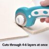 DealKits 45mm Rotary Cutter Set Handle Rolling Cutter with 3 Extra Blades and Safety Lock, Sewing Accessories and Supplies for Cutting Fabric Paper Leather Scrapbooking Quilting(Left & Right Hand)