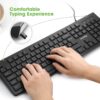 VicTsing USB Keyboard Wired【Comfortable & Durable】 Full Size Keyboard with 105 Chiclet Keys Quick Responsive, Plug and Play for Laptop, PC, Computer Windows Mac etc. - UK Layout, Black