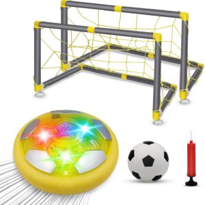 Sillbird Kids Toys Hover Soccer Ball Rechargeable Indoor Outdoor Football with Colorful Led Lights & Foam Bumpers Sports Ball Game for Boys and Girls Age 3+ Years Old