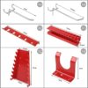 FIXKIT Metal Peg Boards with 17 Hook Set, 120 x 60 x 2cm Pegboard, Mounting Tool Organiser for Shed Garage Workshop