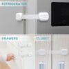 LifenC Adjustable Child Safety Locks, Baby Proof Your Cabinets with No Trapped Fingers, Easy Install, No Tools Needed - 8 Pack