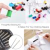 Travel Sewing Kit, AUERVO Over 70 DIY Premium Sewing Supplies,Mini Sewing kit for Home, Travel & Emergency Filled with Mending and Sewing Needles, Scissors, Thimble, Thread,Tape Measure etc