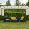 Garden Point Outdoor Pergola Gazebo Santorini | 300 x 400 cm | Perfect to Cover Garden Furniture & Jacuzzi | Easy Assembly | Cream