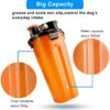 MATT SAGA Portable Pet Water Bottle and Food Container for Travel 2-in-1 Dual Chamber Bottle with 2 Collapsible Bowls Dogs Cats Feeder Water Food Bottle Outdoor Travel (Orange)