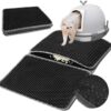 Cat Litter Mat, Foldable Large Cat Litter Tray Trapper Mat with Waterproof EVA Double Layer, Washable Non-Slip Pet Litter Catcher Clean Pad Cat Litter Trapping Mats Accessories Grey (15" x 24")