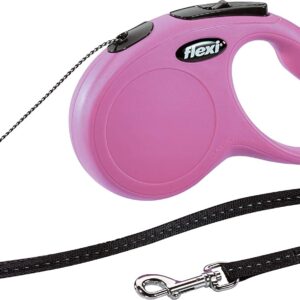 flexi New Classic Retractable Lead Cord, Small, Pink