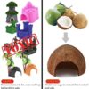 Coco Hut for Aquatic Pets, Made of Raw Coconut, Smooth Edges, Comfortable & Cute Hideout, Snag-Free Surface to Keep Fish, Snail and other pets Safe, Perfect for Breeding