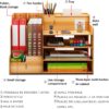 Catekro Office Desktop Storage Box Dormitory Desktop Rack Office Supplies Folder Information Bookshelf Paper Storage Box Cherry Wood Large Capacity (Cherry Wood)