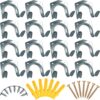 16 Pack Tool Hooks Set, Storage Hooks, Garage Hooks, Shed Hooks, Garden Hooks for Garage Shed and Garden Tools