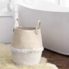 La Jolíe Muse Storage Basket Large, Cotton Rope Belly Basket, Woven Laundry Basket Blanket Organizer for Baby Kids Home Decor Gift 40 x 38 CM