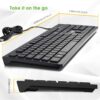 VicTsing USB Keyboard Wired【Comfortable & Durable】 Full Size Keyboard with 105 Chiclet Keys Quick Responsive, Plug and Play for Laptop, PC, Computer Windows Mac etc. - UK Layout, Black