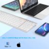 Bluetooth Keyboard for Mac, Jelly Comb KUS015G-2 Multi-Device Wireless Keyboard Full Size Ultra Slim UK QWERTY Specially for Apple OS/iOS Systems, White and Silver