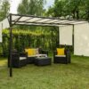 Garden Point Outdoor Pergola Gazebo Santorini | 300 x 400 cm | Perfect to Cover Garden Furniture & Jacuzzi | Easy Assembly | Cream