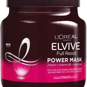 Elvive Haircare L'Oreal Paris Elvive Full Resist Fragile Hair Multi-Use Hair Strengthening Power Mask with Biotin, 680 ml